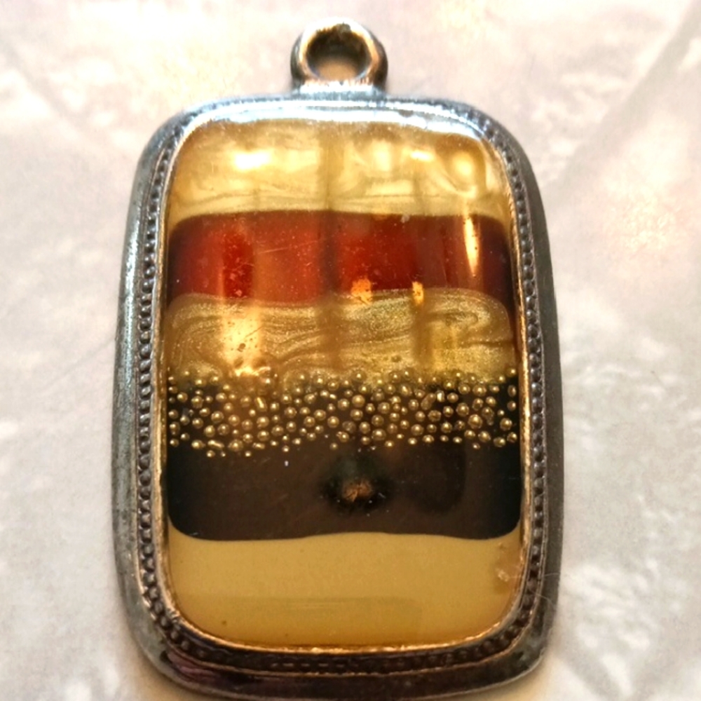 KC Resin Multicolor Rectangular Pendant.